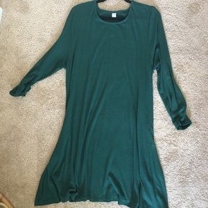 Dark Green Old Navy Long Sleeve Swing Dress XXL